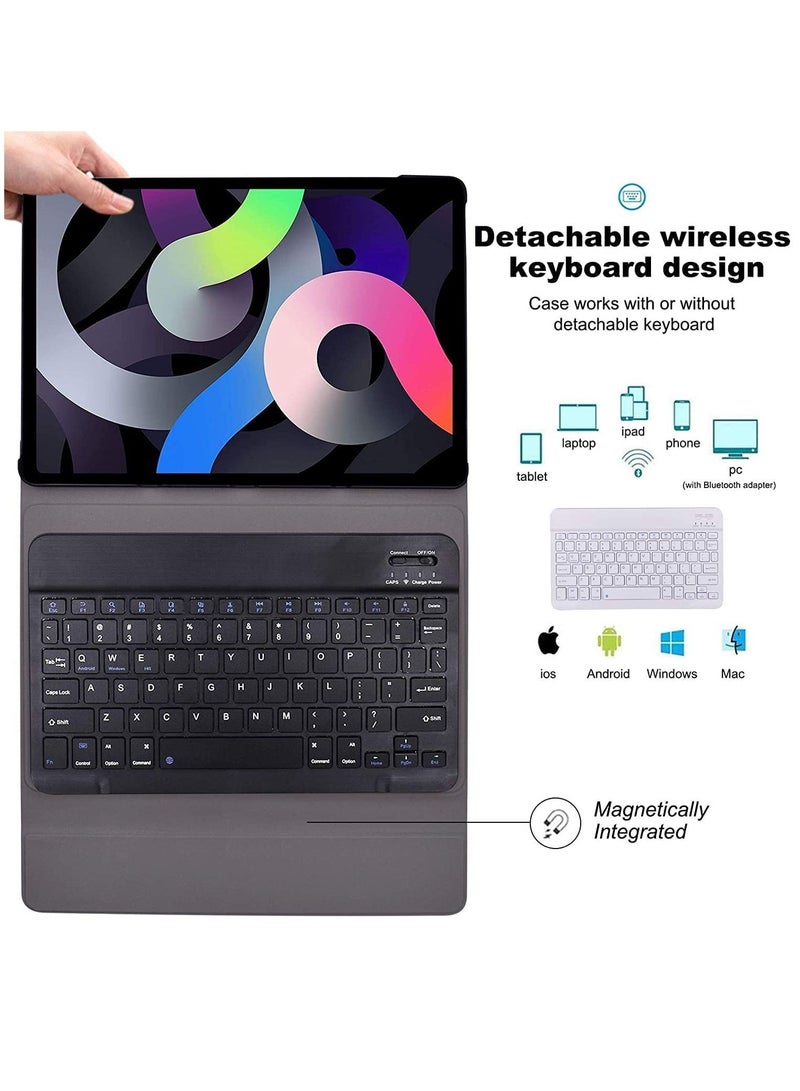 Ntech Detachable Wireless Keyboard Case For iPad 10.2 8th Generation 2020/7th Gen 2019/3rd Gen 2019, Magnetically Keyboard & Stand Folio Case Auto Sleep/Wake (Dark Blue) - Image 3