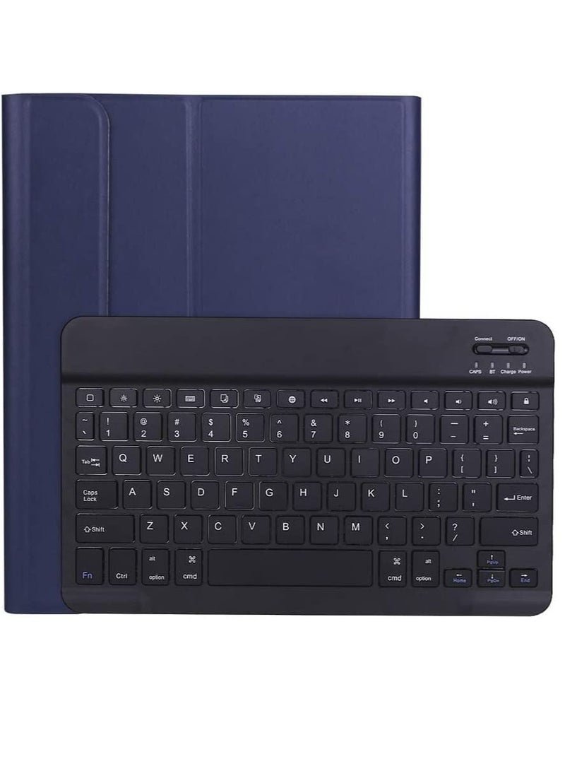 Ntech Detachable Wireless Keyboard Case For iPad 10.2 8th Generation 2020/7th Gen 2019/3rd Gen 2019, Magnetically Keyboard & Stand Folio Case Auto Sleep/Wake (Dark Blue) - Image 1