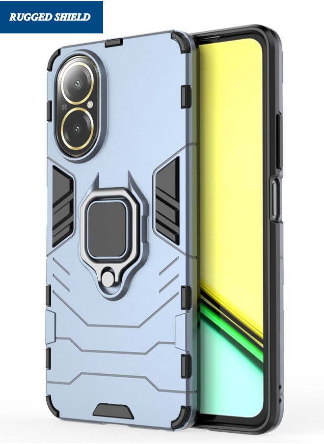 RUGGED SHIELD Realme C67 4G Case, Built-in 360° Rotate Ring Kickstand, Shockproof Drop Proof Protection, Heavy Duty Shockproof Protective Case for Realme C67 4G, Blue  - Image 1