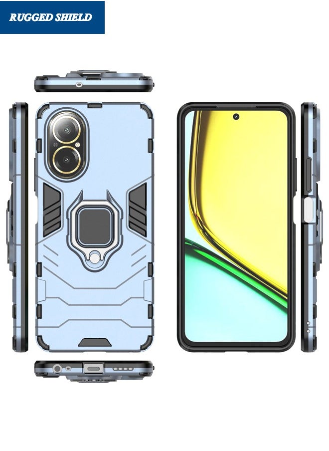RUGGED SHIELD Realme C67 4G Case, Built-in 360° Rotate Ring Kickstand, Shockproof Drop Proof Protection, Heavy Duty Shockproof Protective Case for Realme C67 4G, Blue  - Image 3