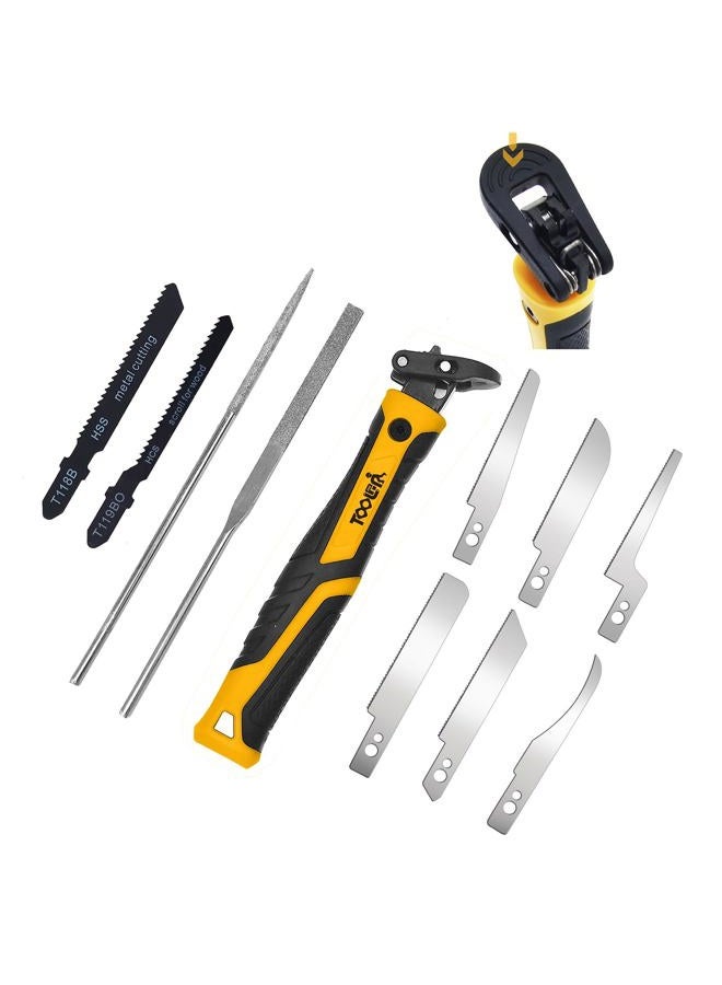 TOOLAN : 10-in-1 Mini Hand Saw with Curved Saw, File Set. for Wood, Metel, Plastic, Sheetrock. Portable File Set - Image 1