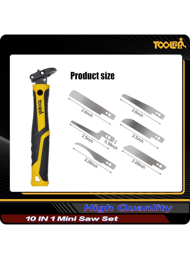 TOOLAN : 10-in-1 Mini Hand Saw with Curved Saw, File Set. for Wood, Metel, Plastic, Sheetrock. Portable File Set - Image 4