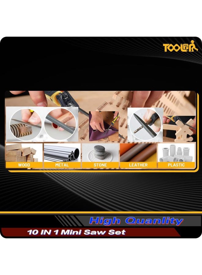 TOOLAN : 10-in-1 Mini Hand Saw with Curved Saw, File Set. for Wood, Metel, Plastic, Sheetrock. Portable File Set - Image 3