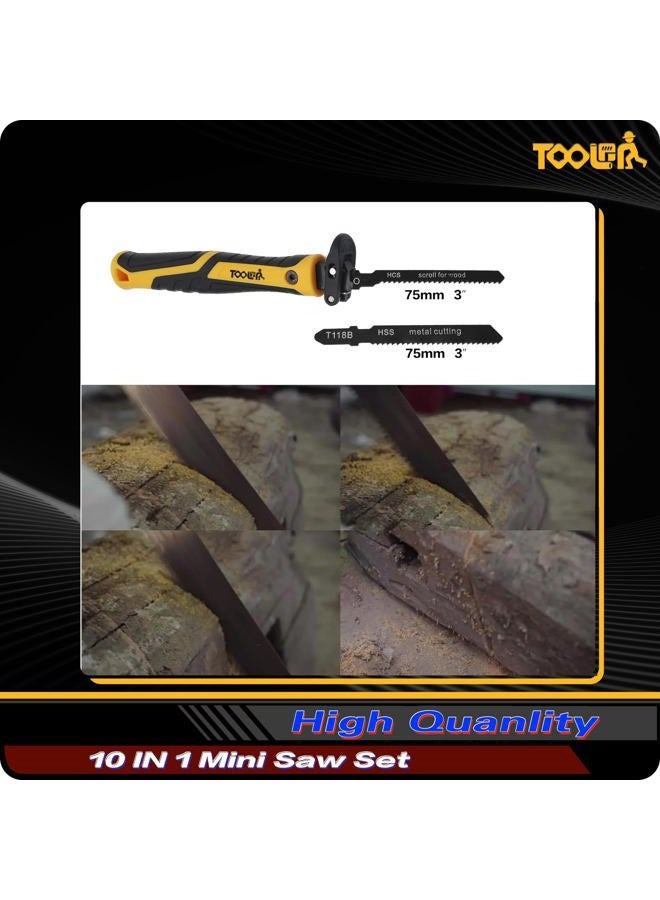 TOOLAN : 10-in-1 Mini Hand Saw with Curved Saw, File Set. for Wood, Metel, Plastic, Sheetrock. Portable File Set - Image 5