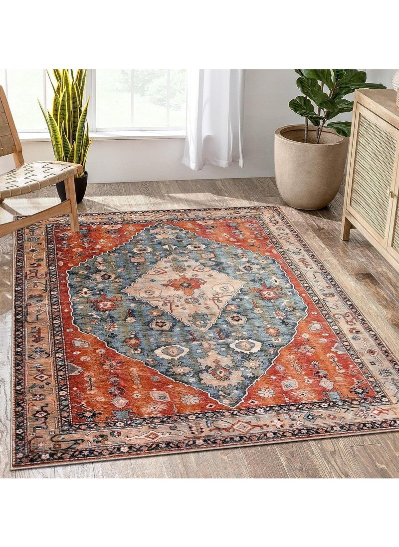 XICEN - 140 * 200CM Bohemian  Area Rugs, Non - Slip Foldable Washable Carpet，for Home Decor Living Room Bedroom - Image 1
