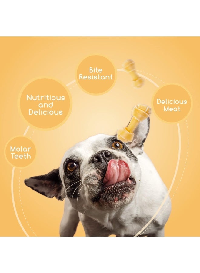 Mumoo Bear 100% Natural Chew Bone Dog Bone Special 5 cm x 8 Pieces Made of Pressed Cowhide Knotted Chew Bones for Puppies and Small Dogs, Quality Chewing Item without Chemicals - Image 4