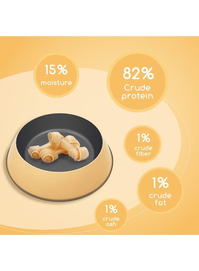 Mumoo Bear 100% Natural Chew Bone Dog Bone Special 5 cm x 8 Pieces Made of Pressed Cowhide Knotted Chew Bones for Puppies and Small Dogs, Quality Chewing Item without Chemicals - Image 3