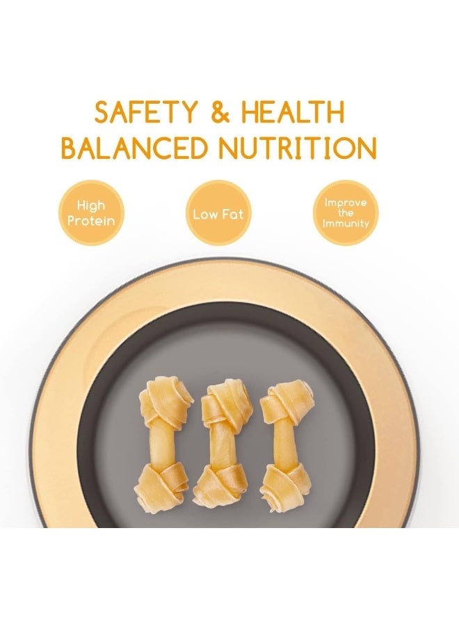 Mumoo Bear 100% Natural Chew Bone Dog Bone Special 5 cm x 8 Pieces Made of Pressed Cowhide Knotted Chew Bones for Puppies and Small Dogs, Quality Chewing Item without Chemicals - Image 2