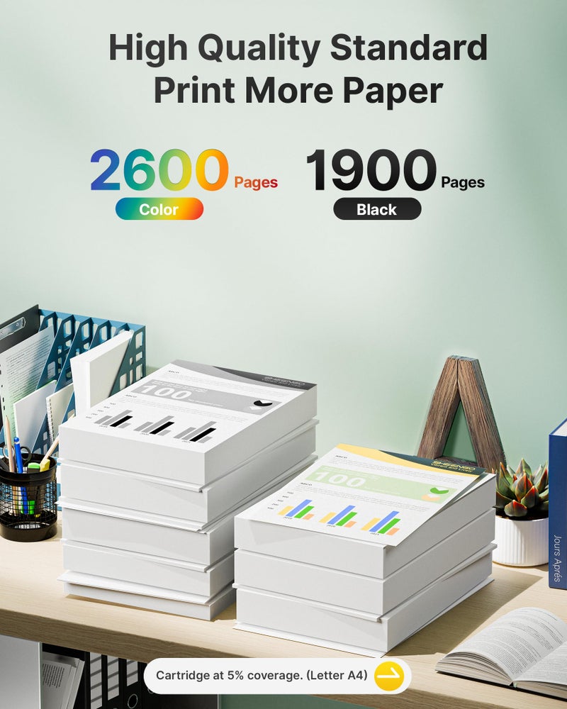 SHEENGO 802XL Ink Cartridges Combo Pack 802 XL T802 T802XL Remanufactured for Epson 802 Ink cartridges for Epson Printer Workforce Pro WF-4740 WF-4730 WF-4720 WF-4734 EC-4020 (Black Cyan Yellow Magenta, 4P) - Image 3