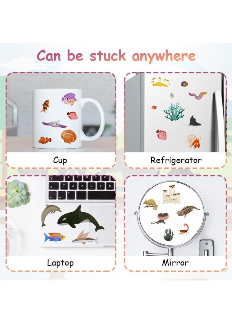 Generic - Sticker Books,  2Pcs Reusable Sticker Book Learning Toys for 2 to 6 Years Old Boys Girls, Deep Sea Kingdom and Animal World Sticker Books for Toddler Educational Sticker Toy - Image 1