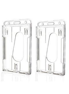 Hard Plastic Badge Holder, Clear Id Badge Name Card Holder With Easy Access Thumb Slot, Holding 2 Cards, Vertical Style, 2 Pack - pzsku/Z04AA928B0626664353EFZ/45/_/1735214450/a5bd0cb9-5240-436b-bb5a-6e0cbf1b474b