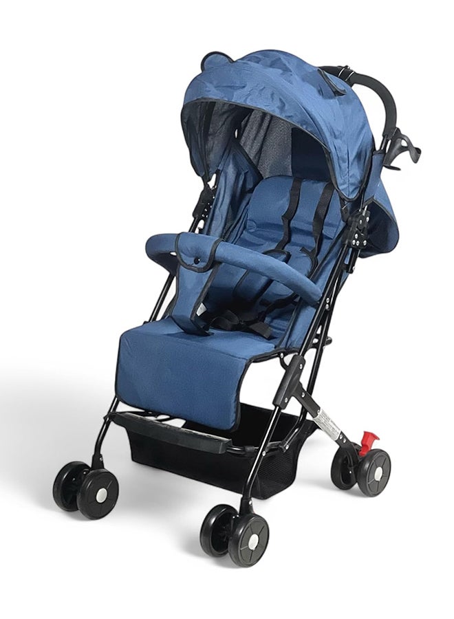 AL BADER Foldable Baby Stroller With Storage Basket And Umbrella Adjustable Backseat, Lightweight Travel Strollers For Infants 0 To 36 Month Blue - Image 1