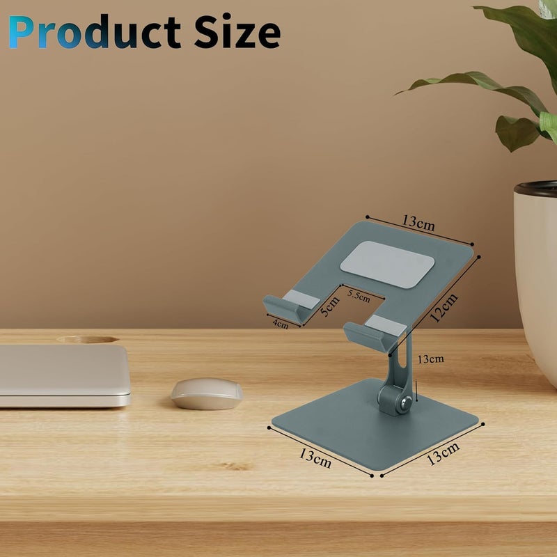 Storite Metal Foldable and Portable Laptop & Tablet Stand Holder, Anti-Slip Silicone Pads, Height and View Angle Adjustable,Supports Upto 15” with Max. 4KG Support (Grey) - Image 2