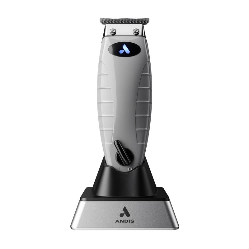 Andis 74055 Professional Corded/Cordless Hair & Beard Trimmer, Zero Gapped, Close Cutting Carbon Steel T-Outliner Blade, Grey - Image 2