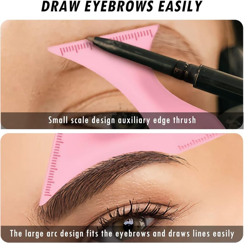 OneNine Reusable Silicone Winged Tip Eyeliner Stencil, Multi-Purpose Makeup Aid for Eyeshadow, Eyelash Shield, Eyebrow Shaping, Jaw Line and Lip Line - Beginner-Friendly Guide - Image 3