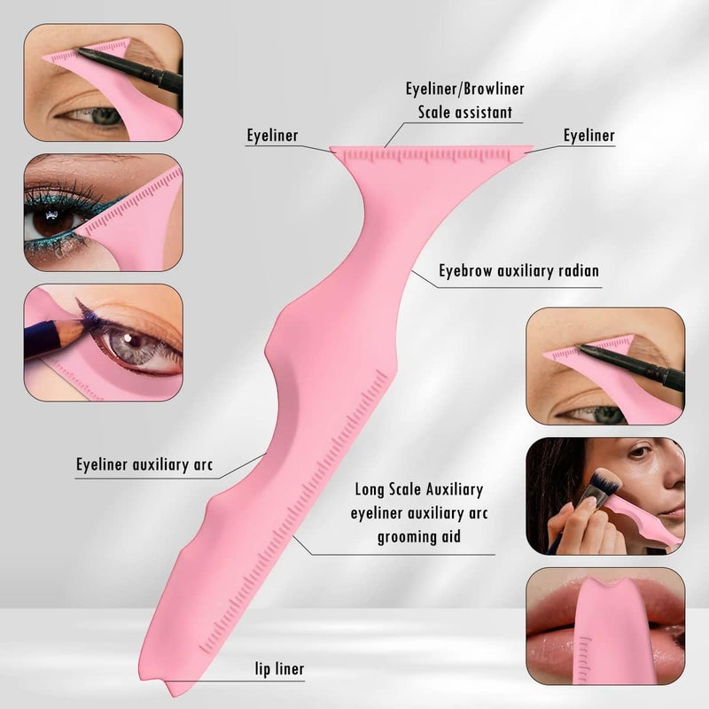 OneNine Reusable Silicone Winged Tip Eyeliner Stencil, Multi-Purpose Makeup Aid for Eyeshadow, Eyelash Shield, Eyebrow Shaping, Jaw Line and Lip Line - Beginner-Friendly Guide - Image 5
