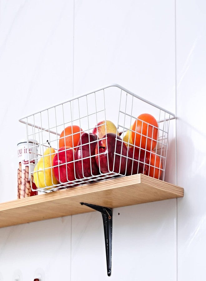 Brightalk 14" Upright Freezer Storage Baskets, White Wire Storage Bins Large Bakset for Freezer, Pantry, Bathroom Organizing, Set of 4 - Image 5