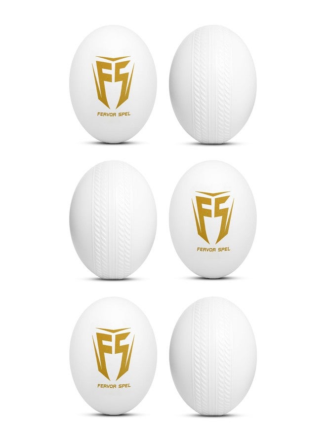 Fervor Spel® FS Plastic Ball White Non Toxic (Pack of 6 | 50gm Per Ball) - Image 1