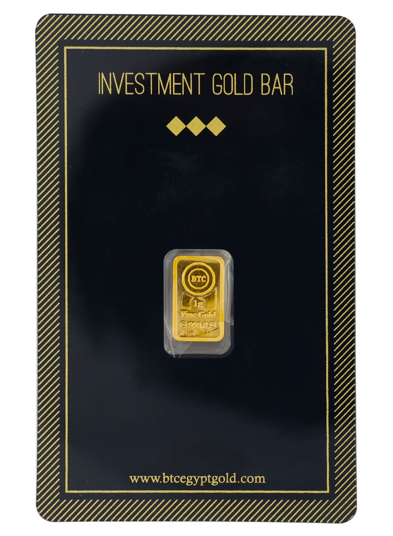 بي تي سي سبيكة ذهب عيار 24 بوزن 1 غرام ماركة بي تي سي - Image 1