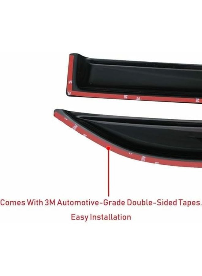 Acrylic Smoke Window Visor Deflector Set 2 Piece Outside Mount Rain Guards - Image 4