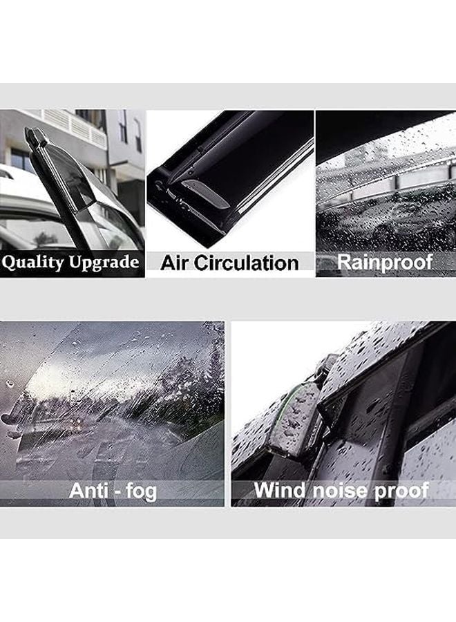 Acrylic Smoke Window Visor Deflector Set 2 Piece Outside Mount Rain Guards - Image 5