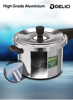 DELICI 5Ltr + 3LtrLiters Aluminum Pressure Cooker Combo (5Ltr + 3Ltr), Dripless Design With Superior 8011 Grade Virgin Aluminum, Smart Spillage Control, Heat-Proof Bakelite Handles And Lead-Free Safety Valve, 5 Year warranty Silver  - Image 3