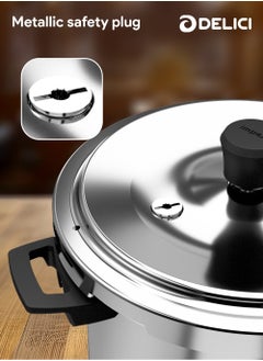 DELICI 5Ltr + 3LtrLiters Aluminum Pressure Cooker Combo (5Ltr + 3Ltr), Dripless Design With Superior 8011 Grade Virgin Aluminum, Smart Spillage Control, Heat-Proof Bakelite Handles And Lead-Free Safety Valve, 5 Year warranty Silver  - Image 5