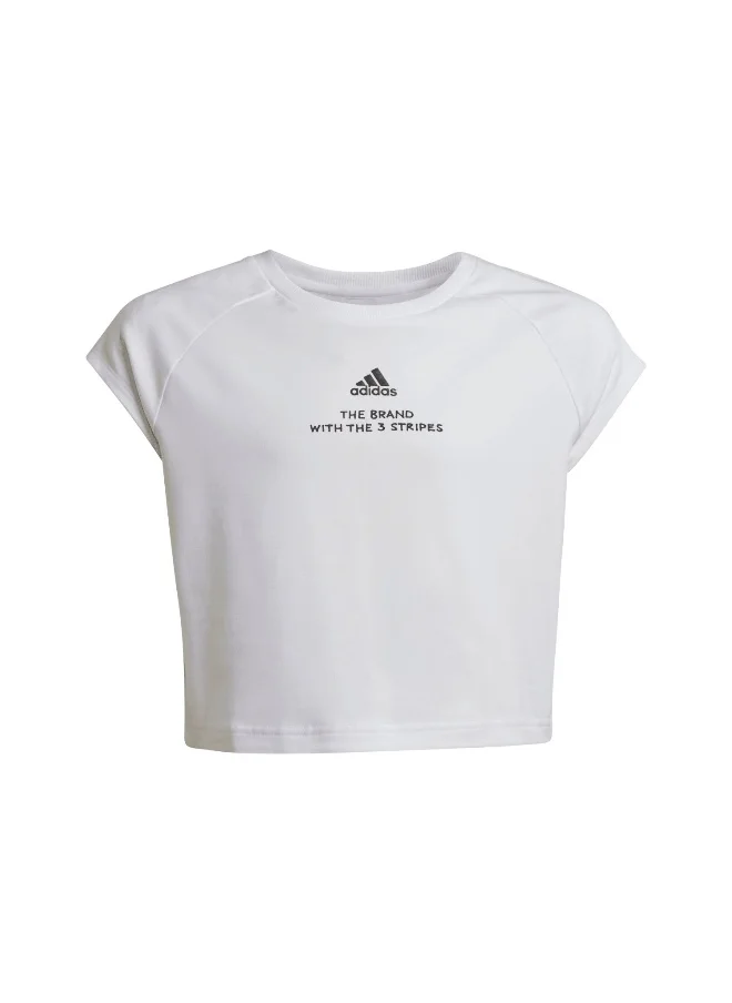 اديداس adidas Jg Jam T White Training T-Shirts 7-8Y