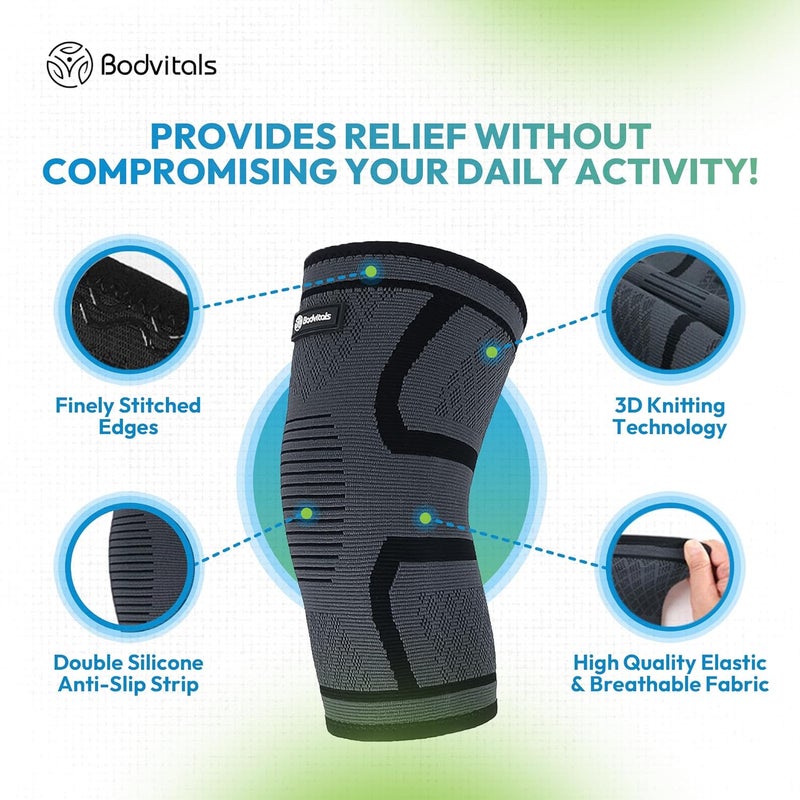 BODVITALS Elbow Compression Sleeve | Elbow Brace for Tendonitis and Tennis Elbow for Women | Arm Supports Golfer Elbow Support | Elbow Pain Relief for Women & Men | Tennis Elbow Brace (Large) - Image 4