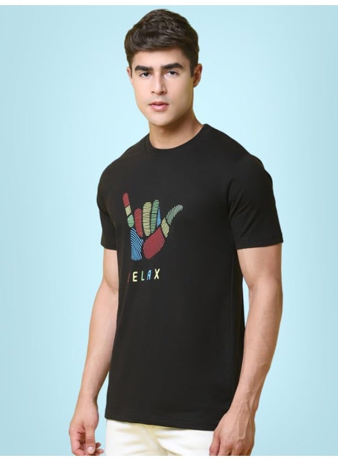 Pinkmint store Combo T-Shirt for Men Cotton Blend Casual Half Sleeve T-Shirt l Active wear l Regular Home T-Shirt (Pack of 2) L - Image 4