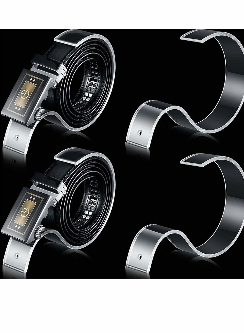 Y&D Belt Display Stands Set, 4 Pcs Clear Acrylic Organizer Case - Image 1
