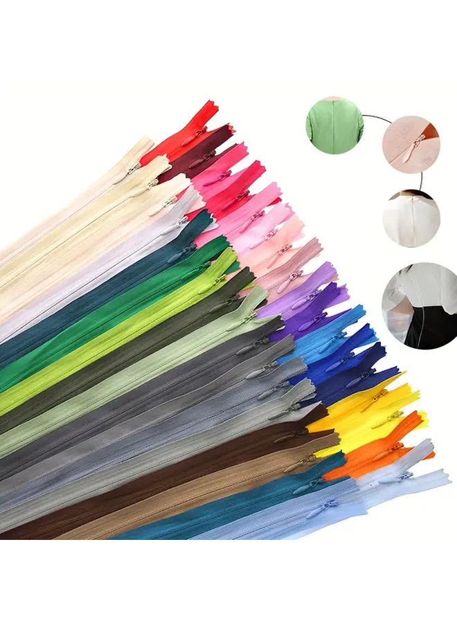 10pcs Durable Nylon Invisible Zippers 22 Inch Light Gray For DIY Crafts Sewing Projects - Image 1