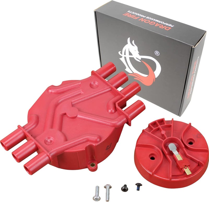 AIP Electronics DRAGON FIRE PERFORMANCE Heavy Duty Distributor Cap and Rotor Set Compatible Replacement With 1996-2007 Chevrolet GMC Blazer Express Savana Sierra Sonoma 4.3L V6 262 Vortec Oem Fit CAP1007-DF - Image 1