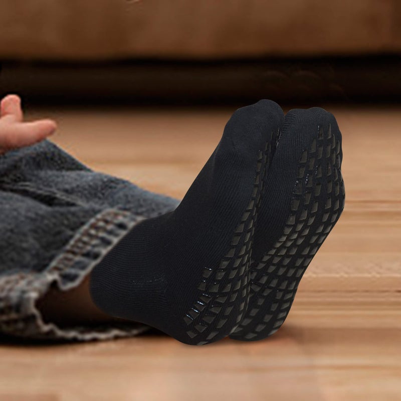 Raigoo Grip Non Slip Socks For Kids(4-16 Years Old), Cushioned Sport Athletic Slipper Hospital Socks For Youth Boys & Girls - Image 3