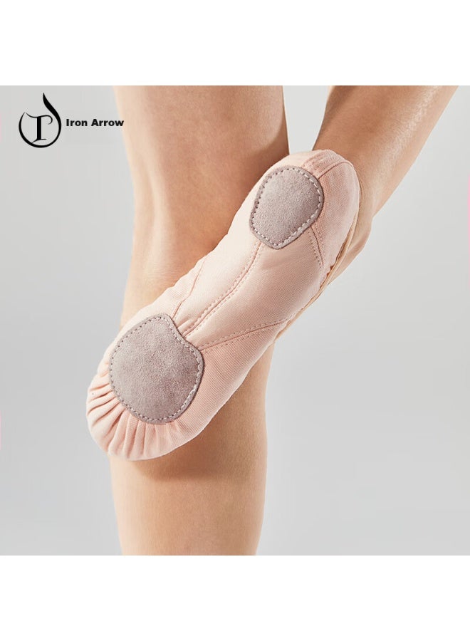 Tiejian Dance Shoes, Soft-soled Canvas Patchwork Ballet Practice Shoes, For Children And Adults, Chinese Dance And Body Movement Shoes, Pink, Size 37 - Image 2