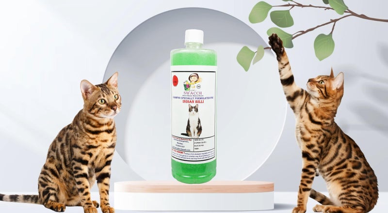 SWACCH Shampoo Specially FORMULATED for Indian Billi (1 Litre) NEEM ALOEVERA - Image 1