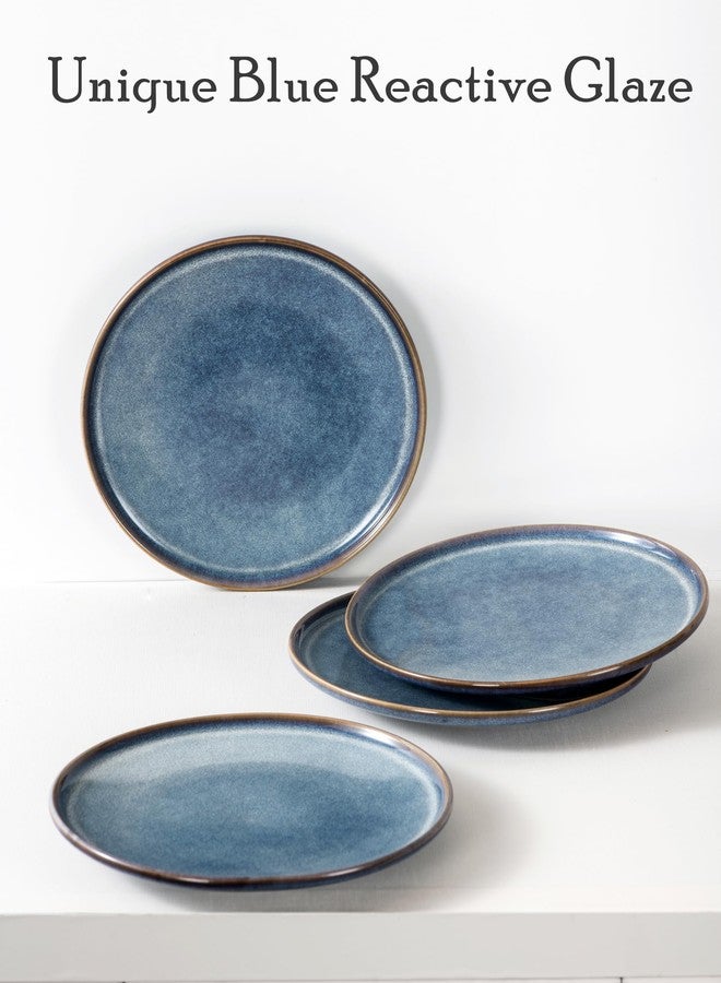 UNICASA 11 Inch Ceramic Dinner Plates Set of 4 – Large Blue Plates for Dinner, Salad, Dessert & Pasta, Durable Serving Dishes, Microwave & Dishwasher Safe - Image 4