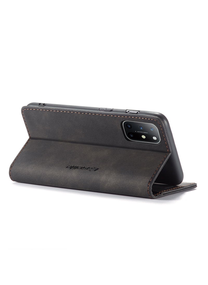 CaseMe CaseMe Oneplus 8T Case Wallet, for Oneplus 8T Wallet Case Book Folding Flip Folio Case with Magnetic Kickstand Card Slots Protective Cover - Black  - Image 3