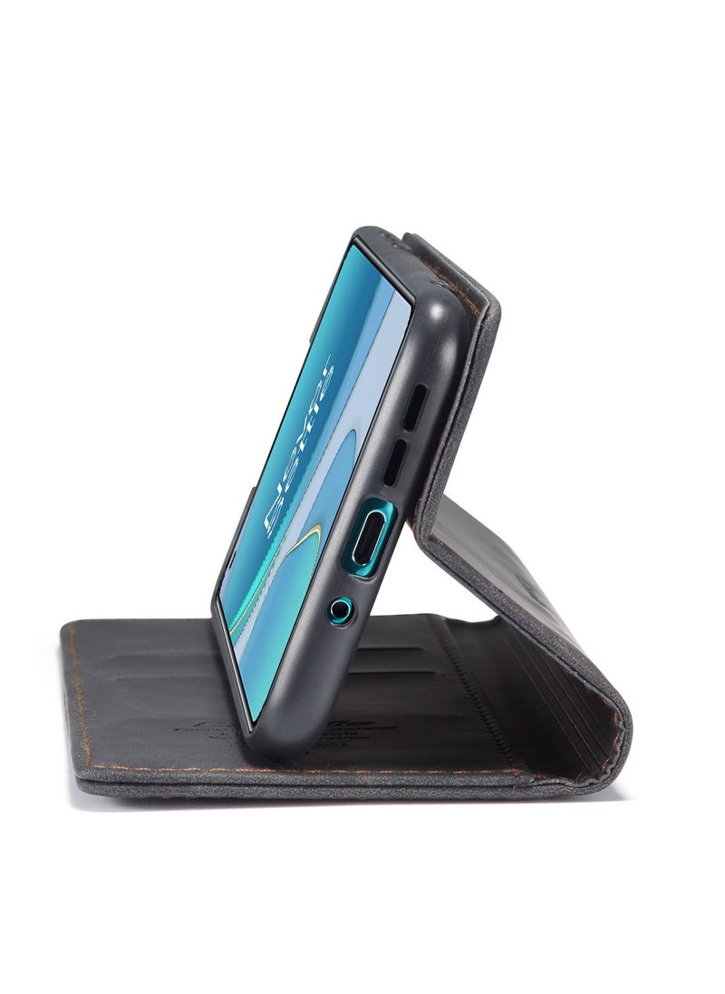 CaseMe CaseMe Oneplus 8T Case Wallet, for Oneplus 8T Wallet Case Book Folding Flip Folio Case with Magnetic Kickstand Card Slots Protective Cover - Black  - Image 4
