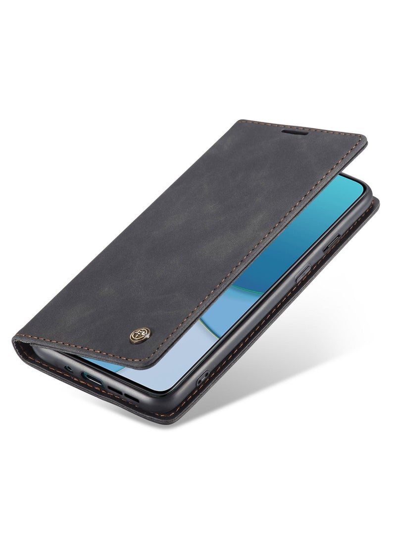 CaseMe CaseMe Oneplus 8T Case Wallet, for Oneplus 8T Wallet Case Book Folding Flip Folio Case with Magnetic Kickstand Card Slots Protective Cover - Black  - Image 5