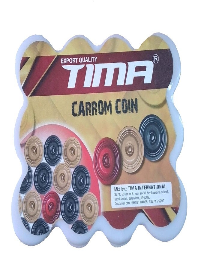 Tima Carrom Coin Sets (Carom Coins 24 Pcs with 1 Striker and 1 Powder) - Image 2