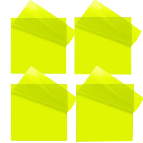 OFIXO Transparent (200 Pcs Yellow 3x3 Inch) Self-Adhesive Sticky Notes, OFIXO Clear See Through Post for Planner Office School College Teacher Student Supplies - Image 1