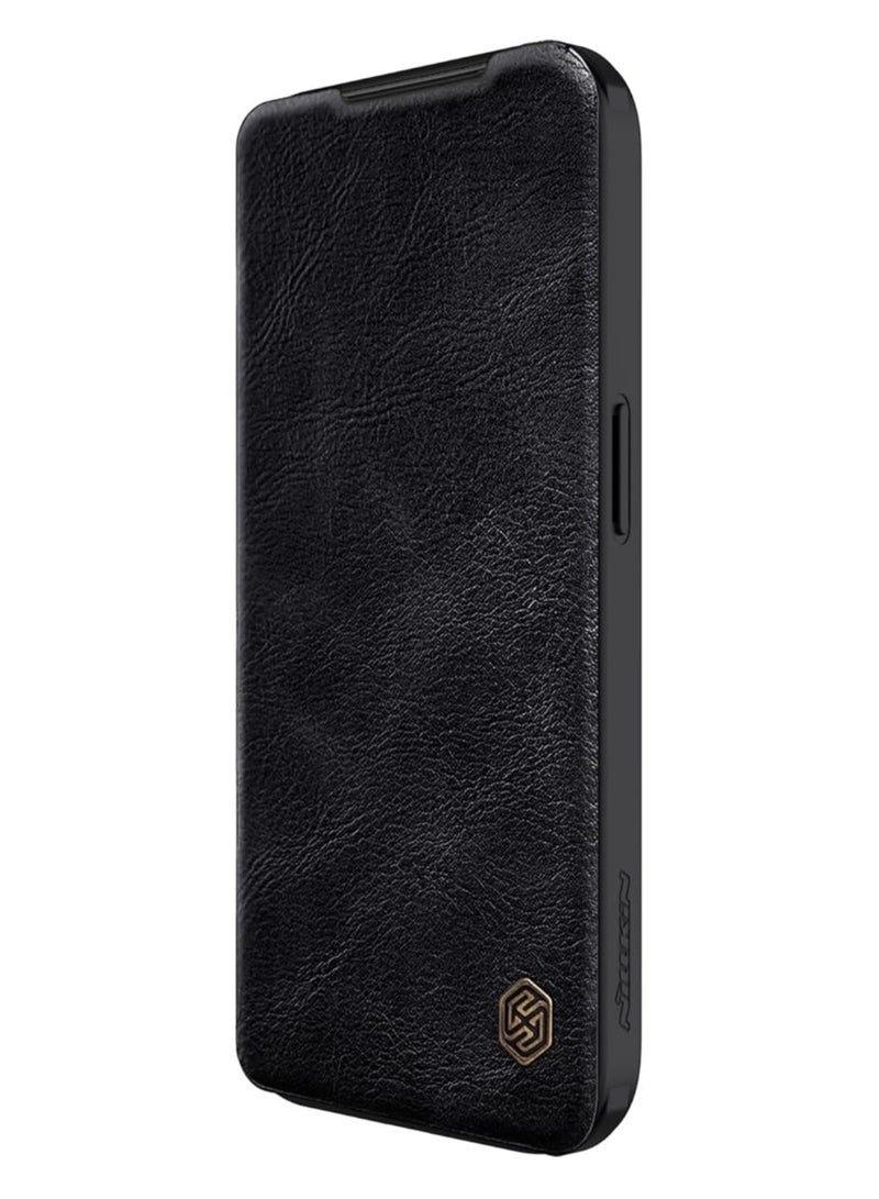 Nillkin Qin Pro Series Premium Leather Case for Apple iPhone 15 Pro Max 6.7 (2023) - Classic Black - Image 5
