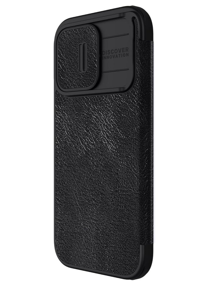 Nillkin Qin Pro Series Premium Leather Case for Apple iPhone 15 Pro Max 6.7 (2023) - Classic Black - Image 2