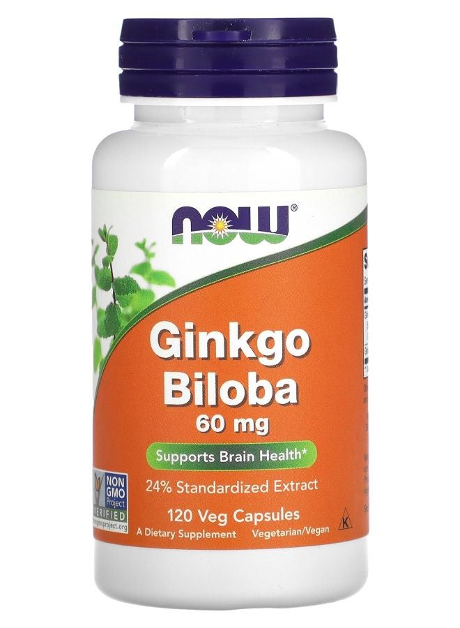 now Ginkgo Biloba 60 mg 120 Veg Capsules