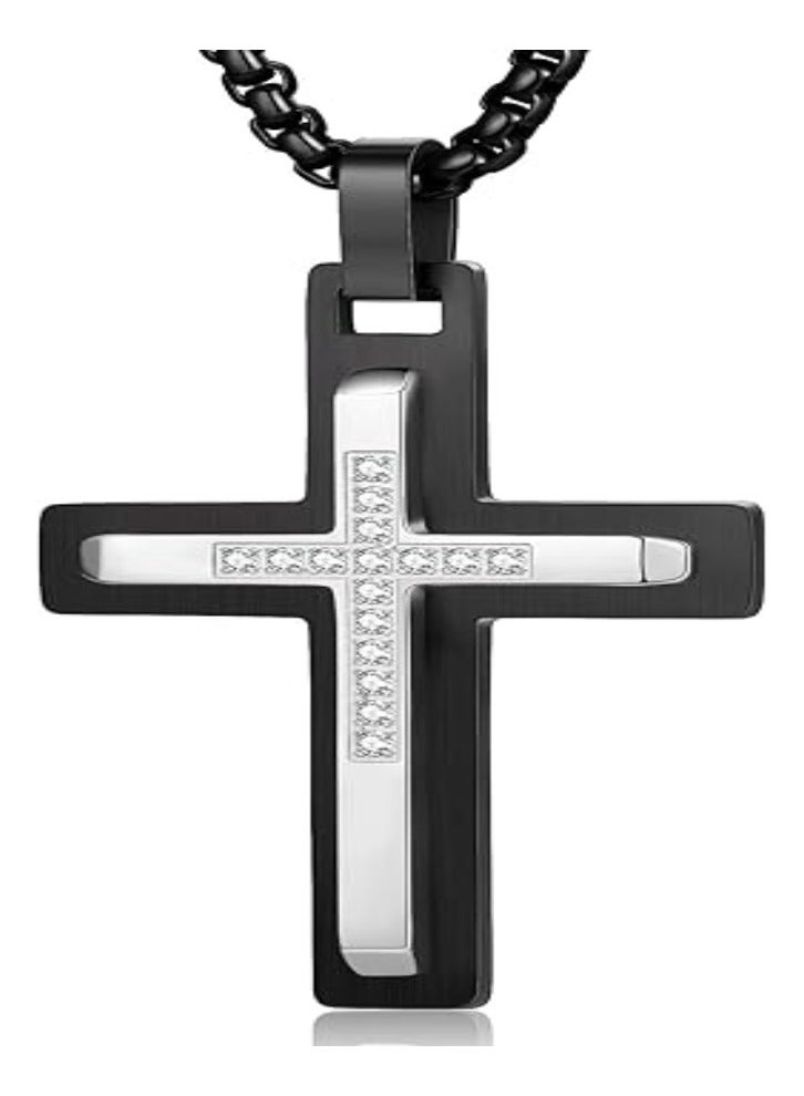 Zifeel Men's Cross pendant for Men, Dad, Husband - Jewellery Gift for Father's Day, Valentines Day, Anniversary, Birthday. - Image 1