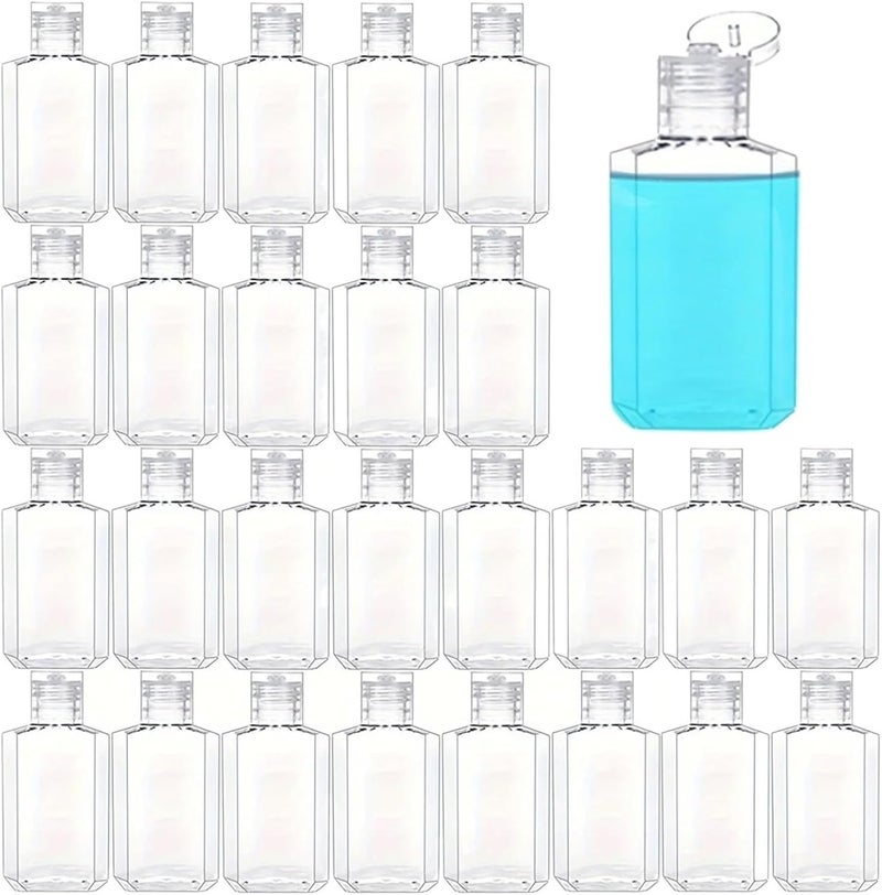 Empty Hand Sanitizer Bottles 60Pcs 60ml Plastic Travel Bottles - Refillable, Leak-Proof Flip Cap (Sanitizer/Soap) - Image 1