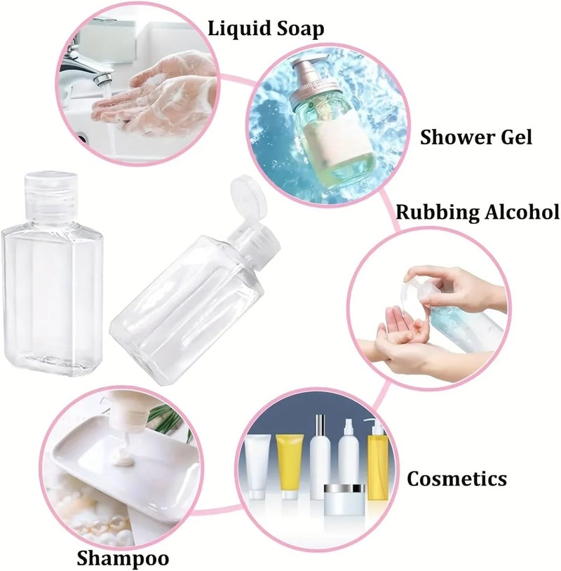 Empty Hand Sanitizer Bottles 60Pcs 60ml Plastic Travel Bottles - Refillable, Leak-Proof Flip Cap (Sanitizer/Soap) - Image 5