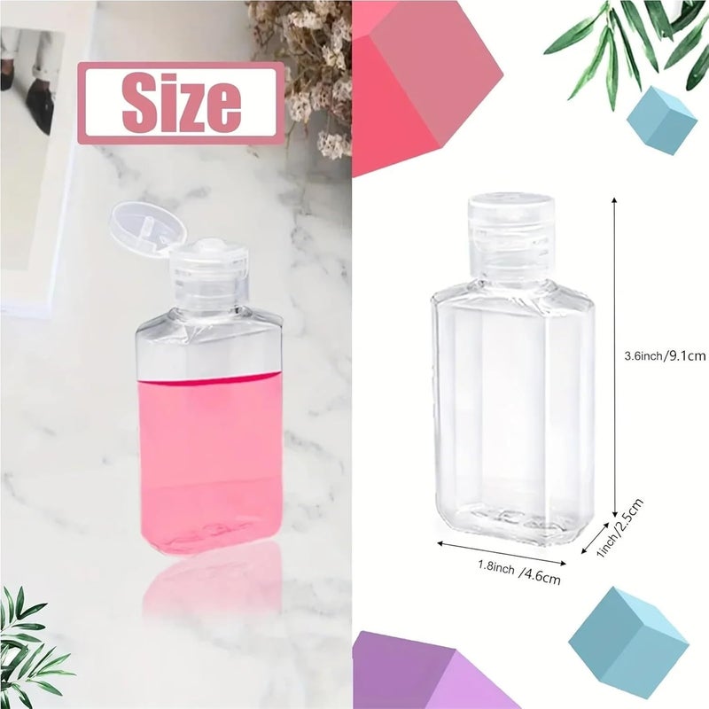 Empty Hand Sanitizer Bottles 60Pcs 60ml Plastic Travel Bottles - Refillable, Leak-Proof Flip Cap (Sanitizer/Soap) - Image 4