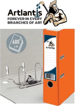 Artlantis Office Folder Orange Wide 10 Pieces Plastic Wide Orange Folder Ring Stainless Steel Clip 10 Pieces  - Image 5